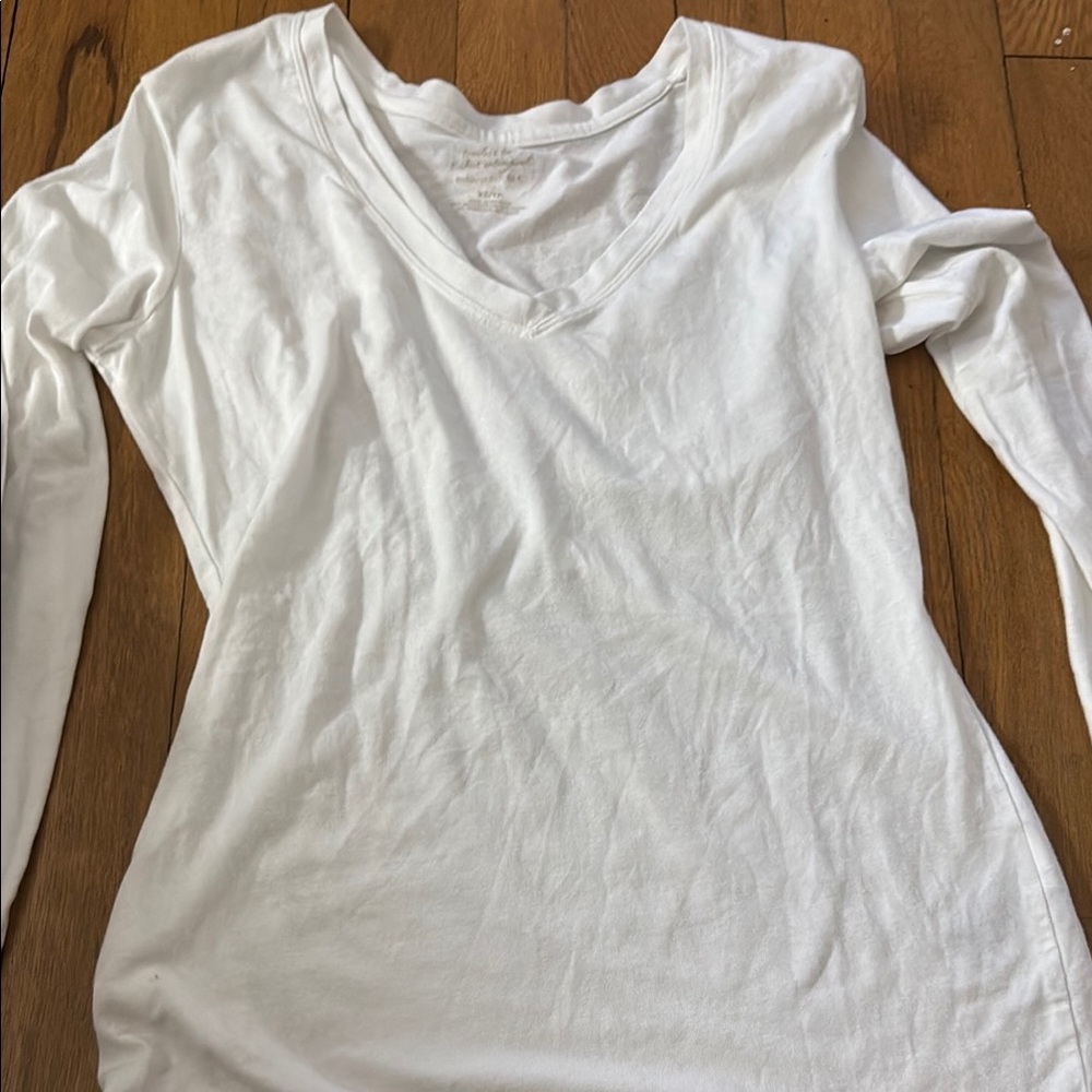 Classic White V-Neck Women's Top